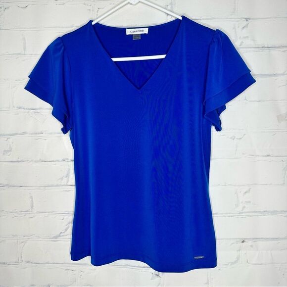Calvin Klein size XS blue top - Picture 1 of 5